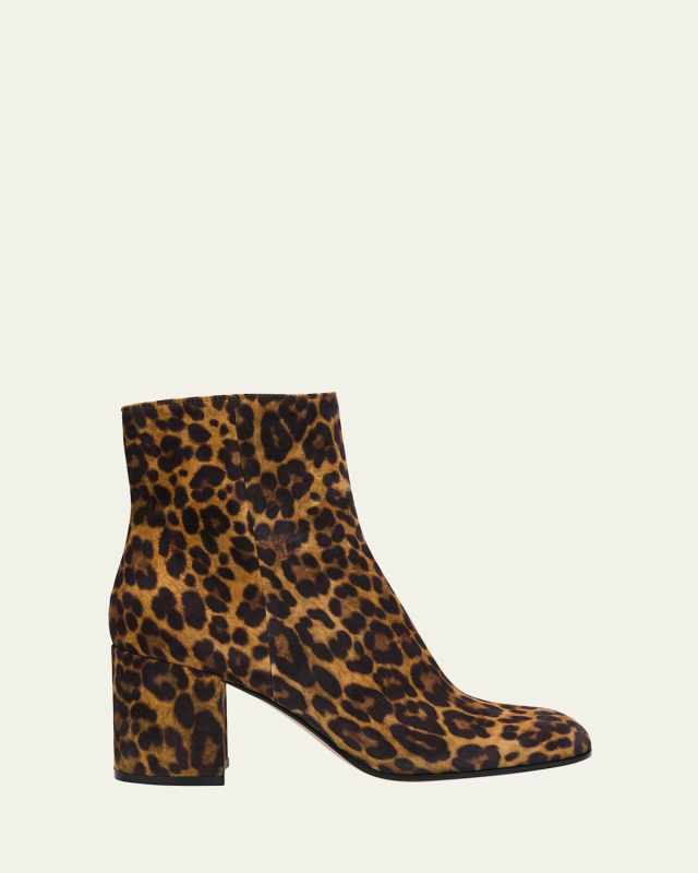 Joelle Leopard Suede Ankle Boots